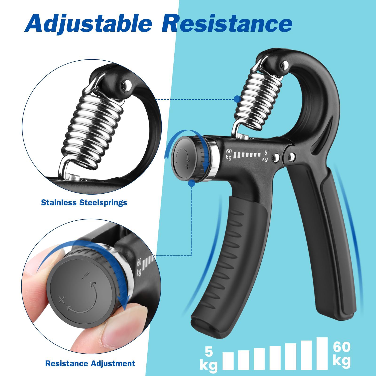 Adjustable 5-60Kg PP Material  - Grip Strengthener Hand review and price