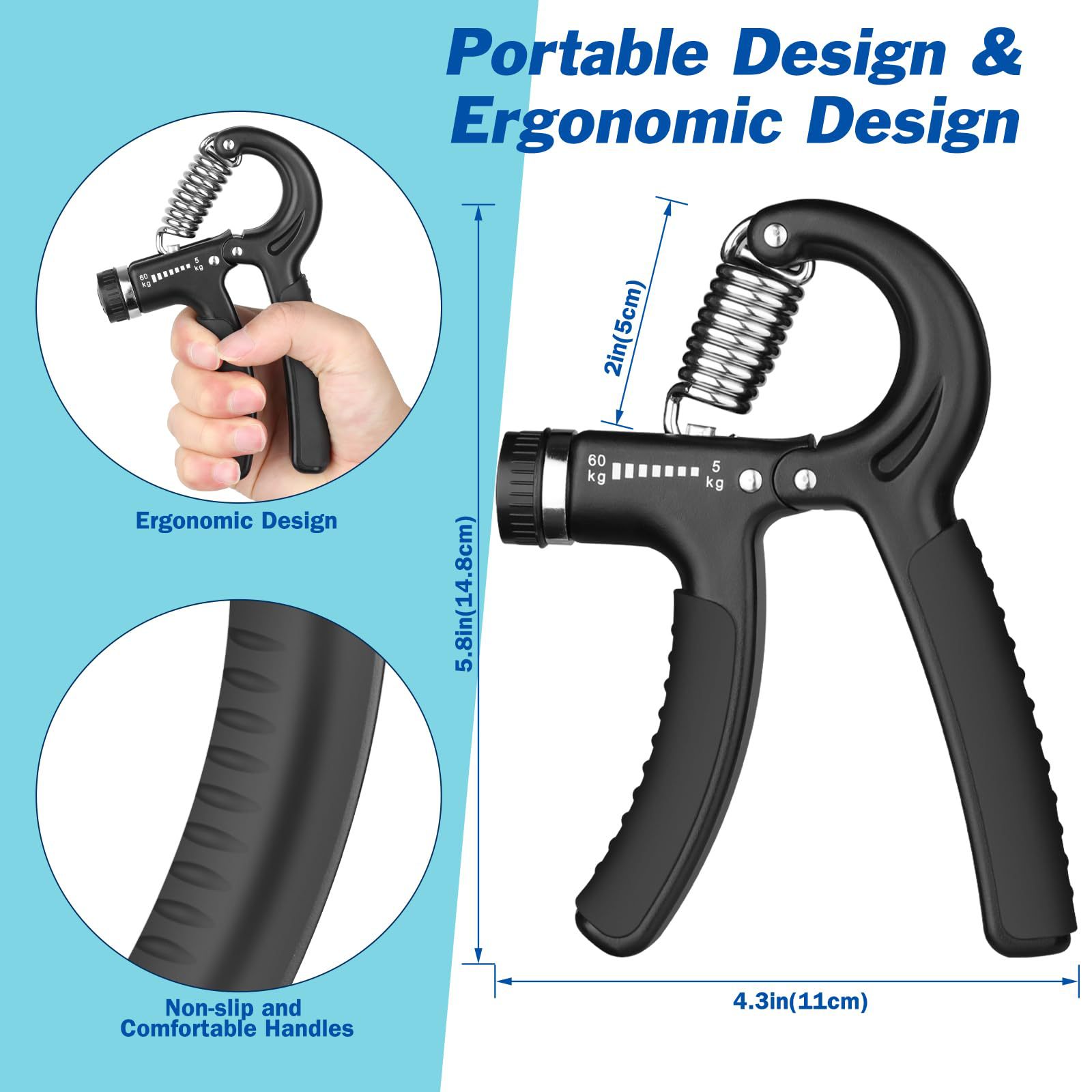 Adjustable 5-60Kg PP Material  - Grip Strengthener Hand review and price